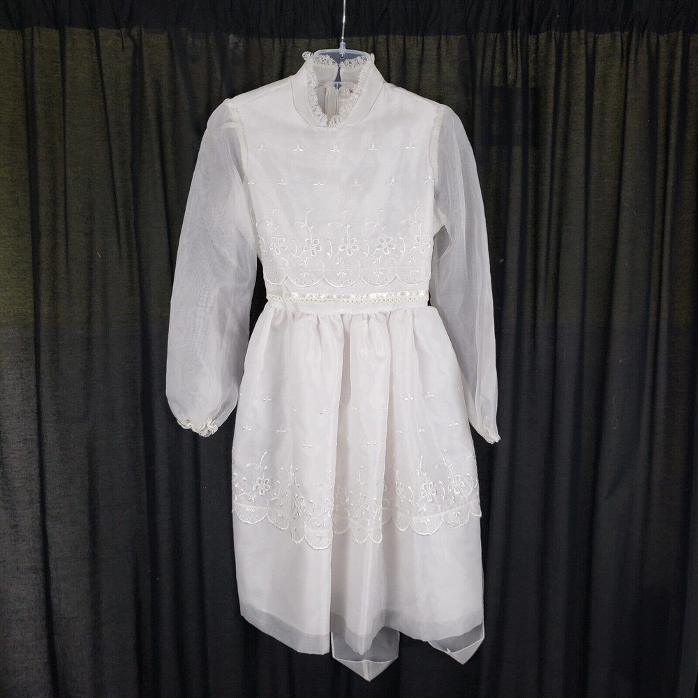 Vintage Merry Girl Party Dress Communion Flower Girl Princess Girls sz 7 8 Twirl